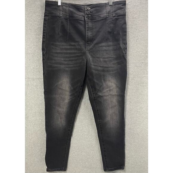 Kancan Black Super High Rise Skinny Stretch Jeans Size 33 - Picture 1 of 5